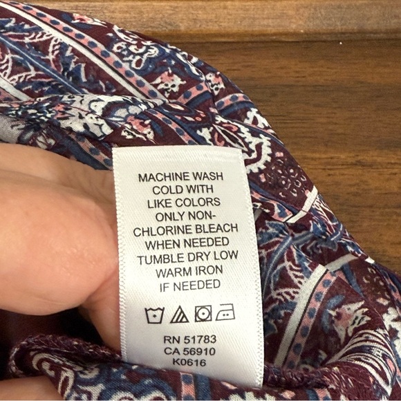 Maurices L Boho Floral Paisley Print V-Neck Tunic Blouse 3/4 Sleeve Top - Picture 8 of 9